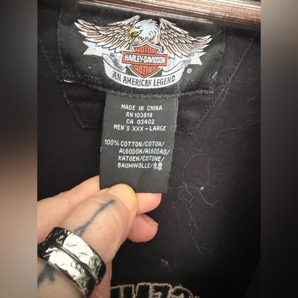 Oversize Harley Davidson Embroidered Button Down - Picture 4 of 7